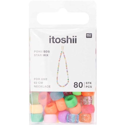 Pony Perlen Mix Formen Mix Mix Star 9x6mm 80pcs von Rico Design