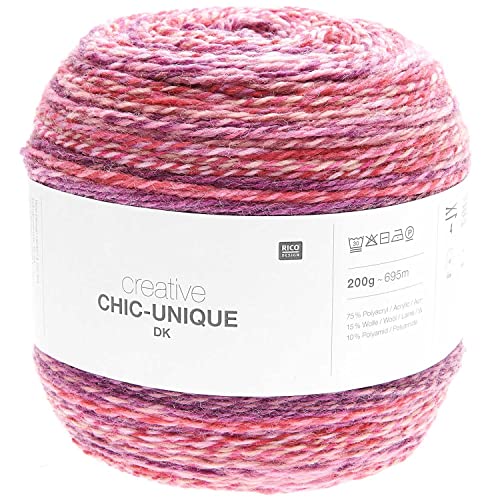 Rico Chic Unique Dk Bobbel Farbverlaufswolle zum Stricken oder Häkeln (01 berry) von Rico Design