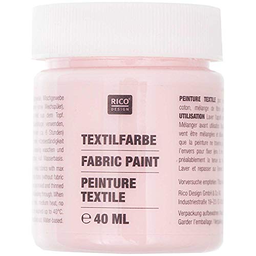 Rico Design 2830827 Stoffmalfarben, Textilfarbe, Rosa, 40 ml (1er Pack), 40 Milliliter von Rico Design