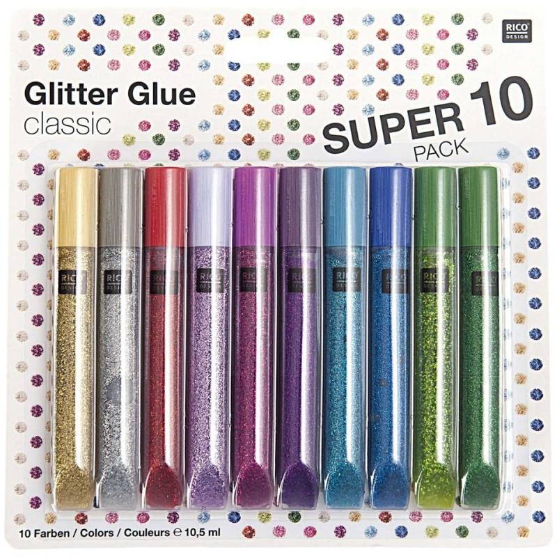 Rico Design Bastelkleber Rico Design Glitter Glue 10x10,5ml von Rico Design