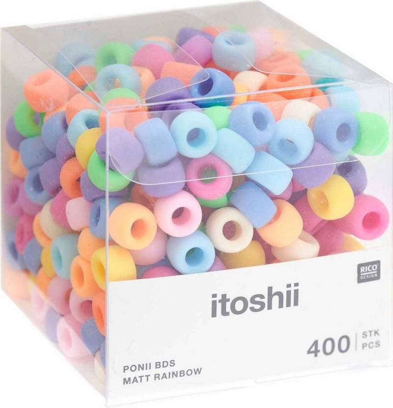 Rico Design Bastelperlen itoshii Perlenmix Ponii Beads, (400-tlg), 400 Stück von Rico Design