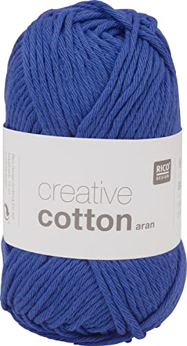 Rico Design Creative Cotton aran 50 g ca. 85 m Wolle Wollschnur Häkelwolle Häkeln Basteln Knäuel Royal von Rico Design