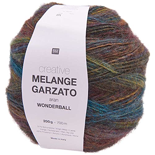 Rico Design Creative Melange Garzato aran, 200 g, ca. 700 m Senf/Petrol von Rico Design