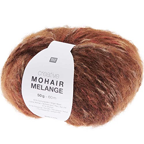 Rico Design Creative Mohair Melange Mohairwolle Farbverlauf 50g 60m Nadelstärke 8 mm (02 rost) von Rico Design