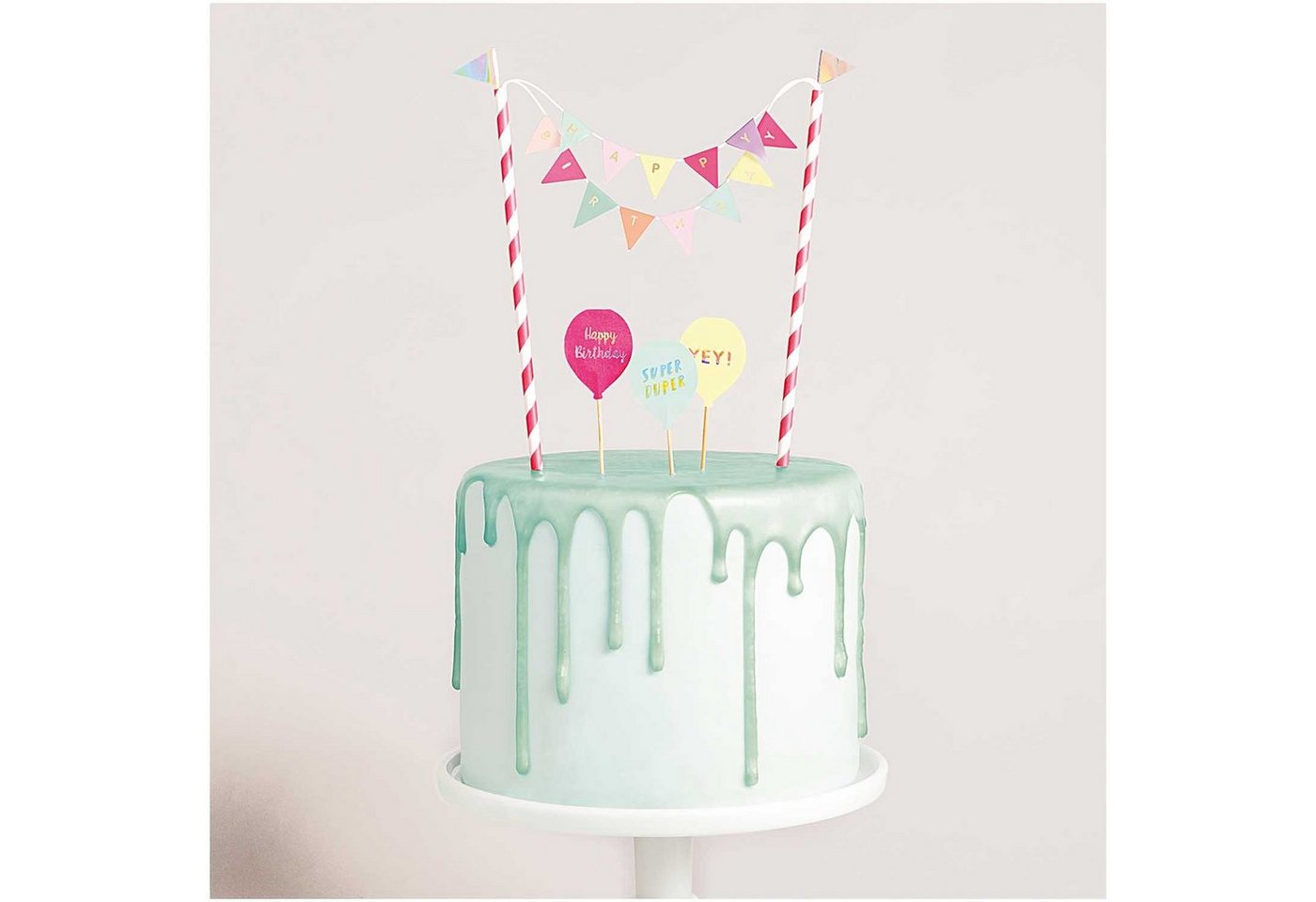 Rico Design Dekoobjekt Kuchendekoration Happy Birthday pastell YEY! Let's Party von Rico Design