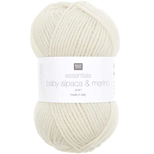 Rico Design Essentials Baby Alpaca & Merino Aran aus Baby Alpakawolle und Merinowolle (01 creme) von Rico Design