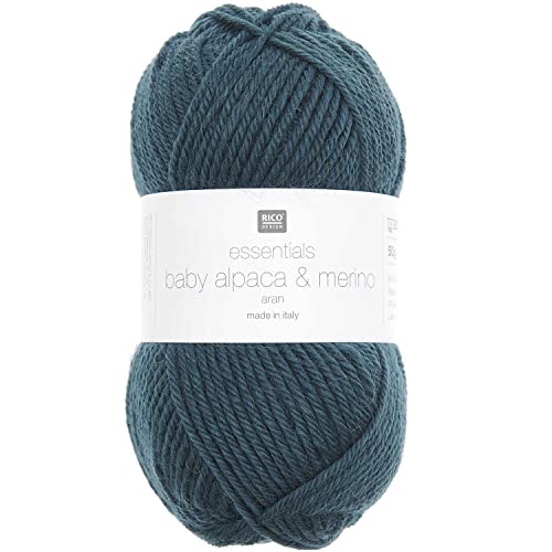 Rico Design Essentials Baby Alpaca & Merino Aran aus Baby Alpakawolle und Merinowolle (08 petrol) von Rico Design