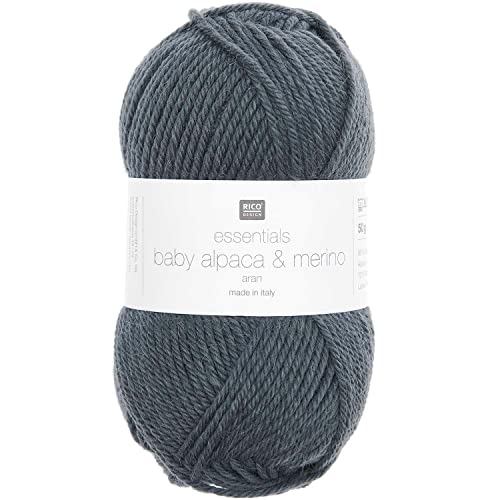 Rico Design Essentials Baby Alpaca & Merino Aran aus Baby Alpakawolle und Merinowolle (09 marine) von Rico Design