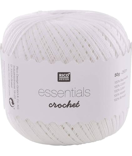 Rico Design Essentials Crochet, 100% Baumwolle, Weiß von Rico Design