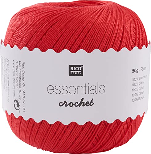 Rico Design Essentials Crochet, 100% Baumwolle, rot von Rico Design