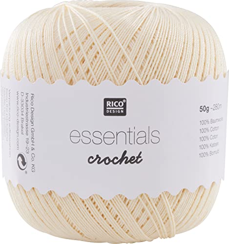 Rico Design Essentials Crochet, 100% Baumwolle, vanille von Rico Design