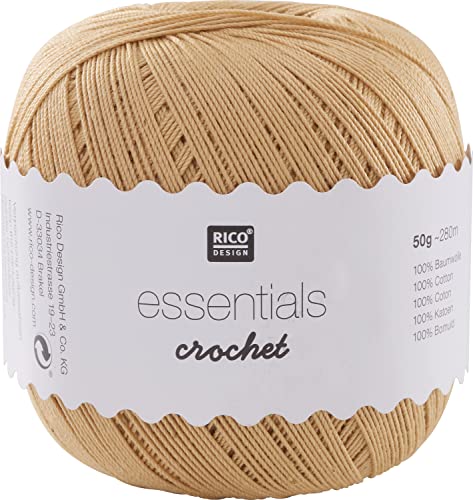 Rico Design Essentials Häkeln, Gold, Baumwolle, 7.5 x 7.5 x 8 cm von Rico Design