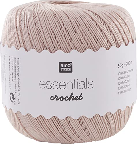 Rico Design Essentials Crochet, 100 Prozent Baumwolle, Puder Rico Design Essentials Crochet, 100 Prozent Baumwolle, Puder von Rico Design