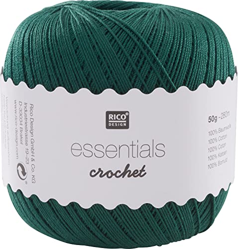 Rico Design Essentials Crochet, 100 Prozent Baumwolle, Tanne grün von Rico Design