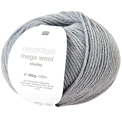 Rico Design Essentials Mega Wool Chunky, 100 g Hellgrau von Rico Design