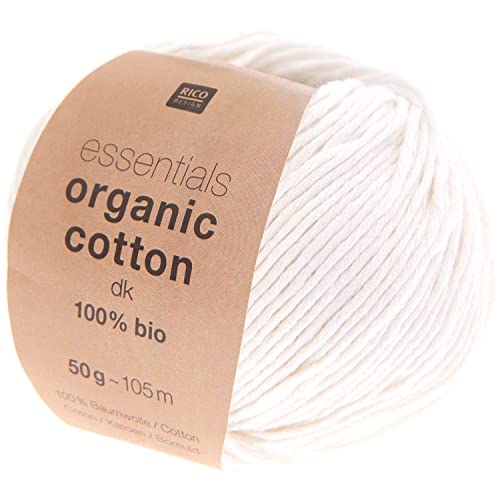 Rico Design Essentials Organic Cotton DK Farbe 01, Bio Baumwolle Baumwollgarn zum Stricken oder Häkeln Rico Design Essentials Organic Cotton DK Farbe 01, Bio Baumwolle Baumwollgarn zum Stricken oder Häkeln von Rico Design