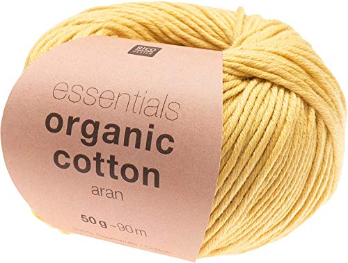 Rico Design Essentials Organic Cotton aran, 50 g, ca. 90 m Gelb von Rico Design