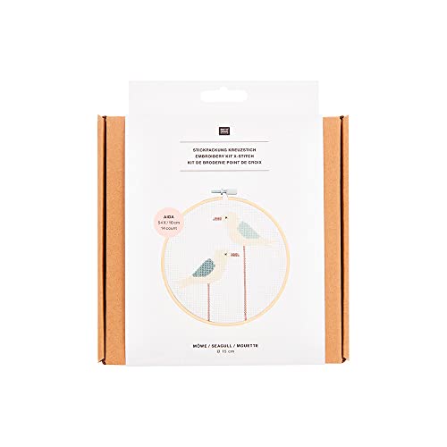 Rico Design Stickpackung Bild Möwe Ø15 cm Kreuzstich maritimer Wandschmuck Deko von Rico Design