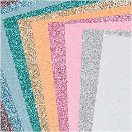 Rico Design Moosgummi Sortiment Pastell Glitter A4, 2 mm, 10 Platten - Schaumstoffplatten / Schaumstoff zum Basteln von Rico Design