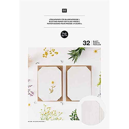Rico Design Nachfüllpackung Löschpapier für Blumenpresse/Pflanzenpresse L (19,7 x 28,4 cm) von Rico Design