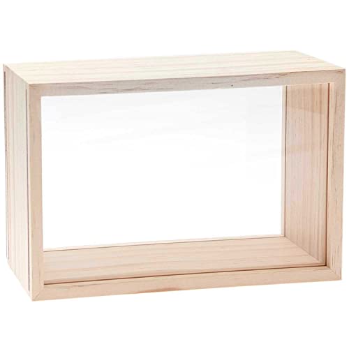 Rico Design Objektkasten mit 2 Acrylscheiben Holz Natur 13x13x8cm 20 x 13 x 8 cm von Rico Design