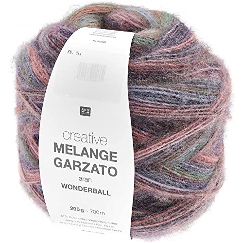 Rico Design Rico Creative Melange Garzato Aran Wonderball Farbe 11, Verlaufswolle Nadelstärke 5 mm zum Stricken oder Häkeln, Wolle 200 g Knäuel Rico Design Rico Creative Melange Garzato Aran Wonderball Farbe 11, Verlaufswolle Nadelstärke 5 mm zum Stricken oder Häkeln, Wolle 200 g Knäuel von Material