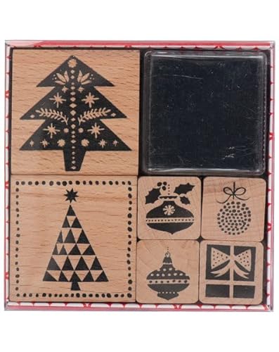 Rico Design Stempel Set Weihnachten Baum, Holz, Natur von Rico Design