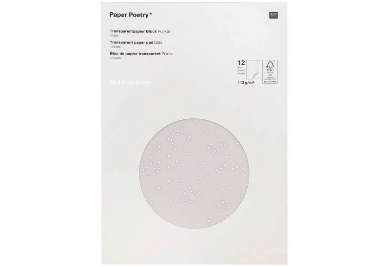 Rico Design Transparentpapier Transparentpapier Punkte, 12 Blatt, DIN A4 von Rico Design