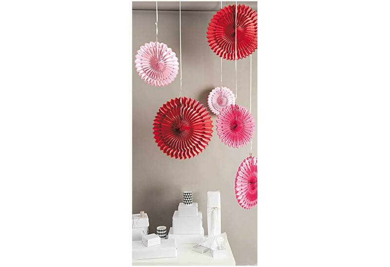 Rico Design Wabendekoration YEY! Let’s Party WABENPAPIER BLUMEN ROSA-ROT 3 STÜCK von Rico Design