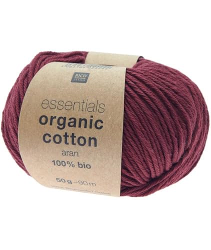 Rico Essentials Bio-Baumwolle Aran 029 weinrot von Rico Design