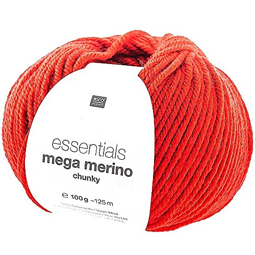 Essentials Mega Wool Chunky Rot, 100 g von Rico Design