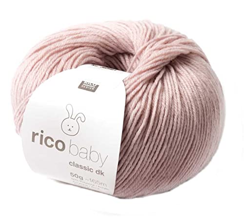 Rico Wolle Baby Classic dk | Babywolle weich und pflegeleicht zum Stricken oder Häkeln | 50% Polyamid, 50% Polyacryl | 50g 165m Nadelstärke 3,5-4 mm (040 altrosa) von Rico Design