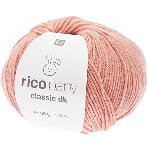 Rico Wolle Baby Classic dk | Babywolle weich und pflegeleicht zum Stricken oder Häkeln | 50% Polyamid, 50% Polyacryl | 50g 165m Nadelstärke 3,5-4 mm (057 flamingo) von Rico Design