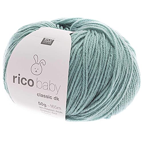 Rico Wolle Baby Classic dk | Babywolle weich und pflegeleicht zum Stricken oder Häkeln | 50% Polyamid, 50% Polyacryl | 50g 165m Nadelstärke 3,5-4 mm (25 türkis) von Rico Design