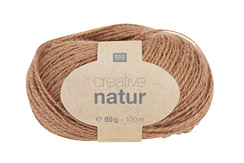 Rico Wolle Wollgarn Creative Natur 50 g Hanf Stricken Häkeln DIY basteln Hellbraun von Rico Design