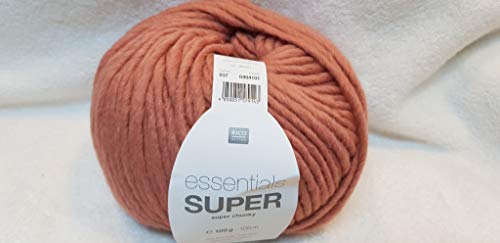 Super Chunky (37), Altrosa Rosenholz, Dicke weiche Wolle Nadelstärke 10 mm, Schnellstrickwolle von Rico Design
