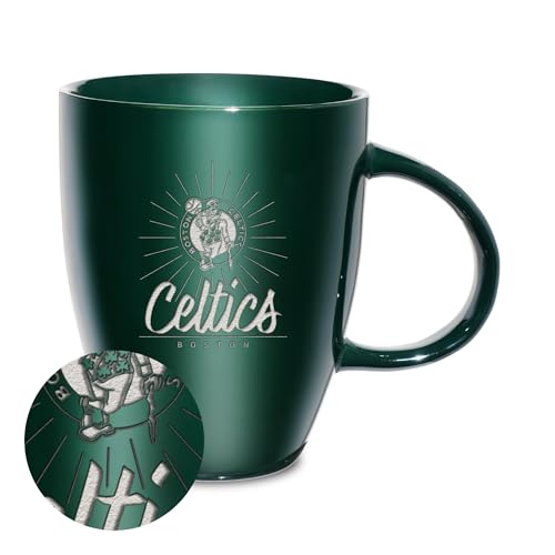 Rico Industries NBA Basketball Boston Celtics Sunburst Keramiktasse mit Lasergravur, 530 ml Rico Industries NBA Basketball Boston Celtics Sunburst Keramiktasse mit Lasergravur, 530 ml von Rico Industries