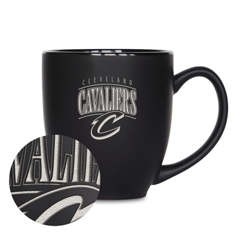 Rico Industries NBA Basketball Cleveland Cavaliers Alternate 1 425 ml Lasergravur Mattschwarze Keramik-Bistro-Tasse – für heiße oder kalte Getränke Rico Industries NBA Basketball Cleveland Cavaliers Alternate 1 425 ml Lasergravur Mattschwarze Keramik-Bistro-Tasse – für heiße oder kalte Getränke von Rico Industries