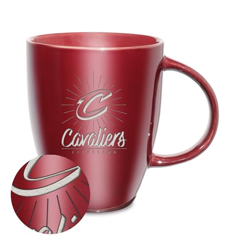 Rico Industries NBA Basketball Cleveland Cavaliers Sunburst Keramiktasse mit Lasergravur, 530 ml Rico Industries NBA Basketball Cleveland Cavaliers Sunburst Keramiktasse mit Lasergravur, 530 ml von Rico Industries