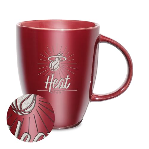 Rico Industries NBA Basketball Miami Heat Sunburst Keramiktasse mit Lasergravur, 530 ml Rico Industries NBA Basketball Miami Heat Sunburst Keramiktasse mit Lasergravur, 530 ml von Rico Industries