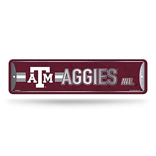 Rico Industries NCAA Texas A&M Aggies Heimdekoration Metall-Straßenschild (10,2 x 38,1 cm) – ideal für Zuhause, Büro, Schlafzimmer und Männerhöhle – hergestellt von Rico Industries