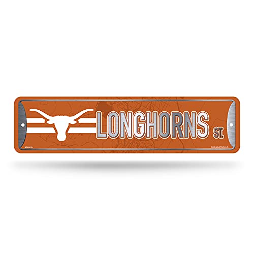 Rico Industries NCAA Texas Longhorns Heimdekoration Metall-Straßenschild (10,2 x 38,1 cm) – ideal für Zuhause, Büro, Schlafzimmer und Männerhöhle – hergestellt von Rico Industries