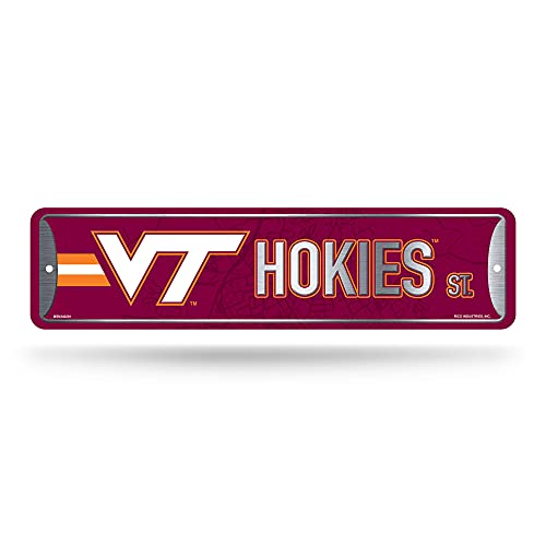Rico Industries NCAA Virginia Tech Hokies Home Decor Metall-Straßenschild (10,2 x 38,1 cm) – ideal für Zuhause, Büro, Schlafzimmer und Männerhöhle – hergestellt von Rico Industries