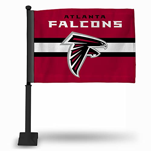 Rico Industries NFL Atlanta Falcons Exklusive Autoflagge W' Black Pole doppelseitige Autoflagge – 40,6 x 48,3 cm – starker Stock, der an Auto/LKW/Auto befestigt wird von Rico Industries