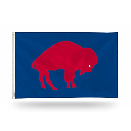 Rico Industries NFL Buffalo Bills Retro-Design, 91 x 152 cm, Bannerflagge, einseitig – drinnen oder draußen – Heimdekoration von Rico Industries