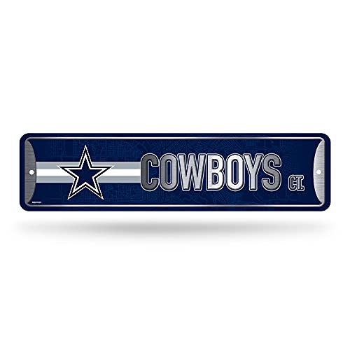 Rico Industries NFL Dallas Cowboys Home Decor Metall Straßenschild (10,2 x 38,1 cm) – ideal für Zuhause, Büro, Schlafzimmer und Männerhöhle – hergestellt von Rico Industries