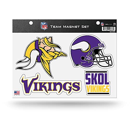 Rico Industries NFL Minnesota Vikings 21,6 x 27,9 cm Team Magnet Set für Auto, Kühlschrank, Kühlschrank, Schließfach, Büroschrank von Rico Industries