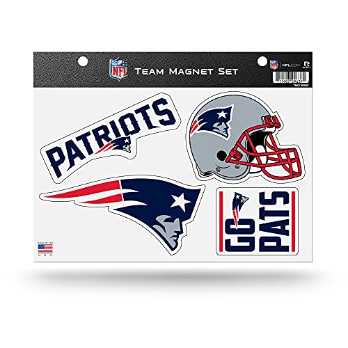 Rico Industries NFL New England Patriots 21,6 x 27,9 cm Team Magnet Set für Auto, Kühlschrank, Kühlschrank, Schließfach, Büroschrank von Rico Industries