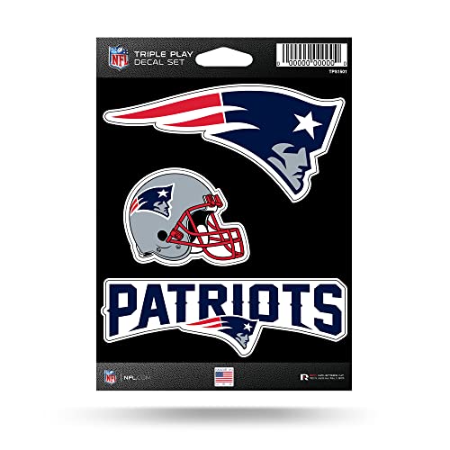 Rico Industries NFL New England Patriots Triple Play Aufkleber-Set, 12,7 x 17,8 cm, 3 Aufkleber Rico Industries NFL New England Patriots Triple Play Aufkleber-Set, 12,7 x 17,8 cm, 3 Aufkleber von Rico Industries