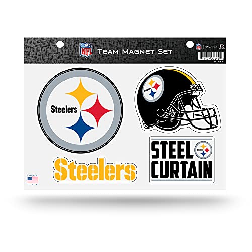 Rico Industries NFL Pittsburgh Steelers 21,6 x 27,9 cm Team-Magnet-Set für Auto, Kühlschrank, Kühlschrank, Schließfach, Büroschrank von Rico Industries